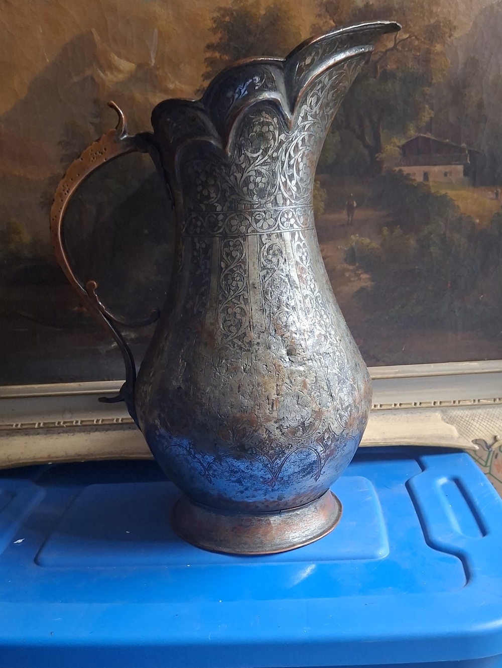 Antique Indo - Persian 15" High Pitcher